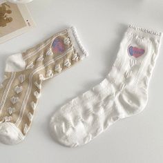 Sweet Heart Embroidery Socks Bring a touch of sweet and kawaii to your wardrobe with our Sweet Heart Embroidery Socks! Made with love and detailed embroidery, these socks will add a charming and adorable touch to any outfit. Spread the love and cuteness wherever you go with our sweet socks. Free SizeMaterial: Cotton, Polyester Kawaii Bottoms, Embroidery Socks, Kawaii Swimsuit, Dark Academia Clothing, Anime Lingerie, Aesthetic Dark Academia, Detailed Embroidery, Heart Embroidery, Cottagecore Fashion