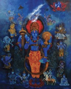 an image of the hindu god with many avatars