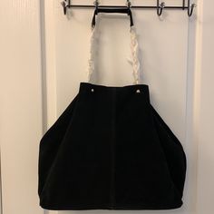 Nwt Black Suede Tote With A Very Large Interior With A Big Zippered Cloth Compartment Inside Feel Free To Ask Me Any Questions! Gold Metal Accessories Used Can Be Made In Trapezoidal Shape Or Regular Rectangular Shape! Elegant Suede Bucket Bag Tote, Elegant Suede Rectangular Bucket Bag, Elegant Rectangular Suede Bucket Bag, Suede Bags With Magnetic Closure, Chic Suede Shoulder Bag With Magnetic Closure, Evening Suede Shoulder Bag With Detachable Handle, Evening Suede Bag With Magnetic Closure, Evening Hobo Bag With Magnetic Closure, Elegant Suede Bucket Bag