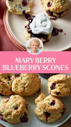 Mary Berry Blueberry Scones Mixed Berry Scones, Fruit Scones Recipe, Easy Scones, Brunch Pastries, Vegan Shortbread, Berry Scones, Blueberry Scones Recipe, English Scones, Scone Recipes