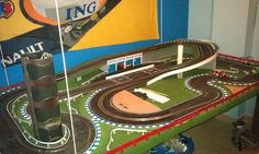 a model train set on display in a museum