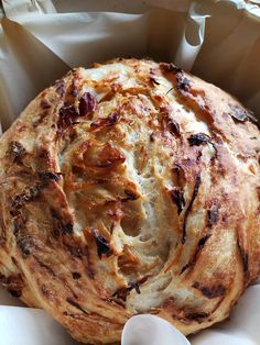 a loaf of bread sitting on top of a table