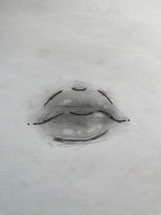 a black and white drawing of a mouth with water droplets on it's surface