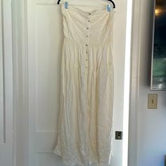 Eyelet On Top & Bottom - White/Off White Color - Would Be Beautiful For Summer Or Even Maternity Photos. Buttons All The Way Down. Free People. Only Worn Once. White Beachy Dresses, Beachy Dresses, Maternity Photos, Be Beautiful, Off White Color, Way Down, Free People Dresses, Free People Dress, Pregnancy Photos