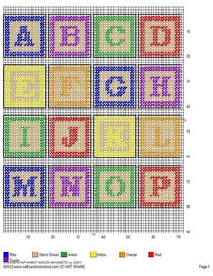 a cross stitch pattern with letters and numbers