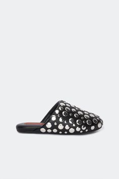 Studded Bubble Slipper in Black/Silver Urban Shoes, Platform Flats, Sandal Platform, Simon Miller, Black Vegan, Shoes Flats Sandals, Leather Slippers, Boot Bag, Vegan Shoes