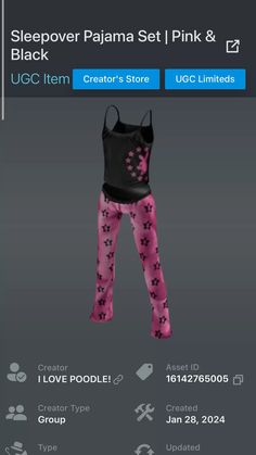 the sleepover pajama set pink & black is on sale at ugg