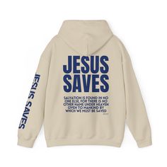 "Jesus Saves" Acts 4:12 Bible Verse Hoodie: Embrace Salvation in Divine Style Celebrate the message of Acts 4:12 with our "Jesus Saves" Bible Verse Hoodie, a powerful reminder of salvation and faith. Meticulously designed and crafted for both comfort and style, this hoodie is more than just warm outerwear—it's a wearable affirmation of the saving grace of Jesus. Made from high-quality materials, it brings both comfort and spiritual inspiration to the forefront of your wardrobe. Key Features: Pow Junkies Style, Bible Merch, Jesus Merch, Jesus Clothing, Acts 4 12, God Clothes, Christian Clothes, Christian Clothing Brand, Jesus Clothes