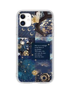 a phone case with an image of the moon and stars on it that says, there is