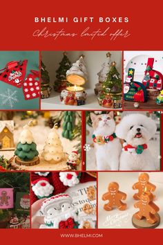 a collage of christmas themed items including gingerbreads, cookies and other holiday treats