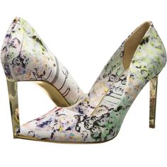 Ted Baker Heels Shoes Size 7 Nwt Gold Heel White And Multicolor Adecyn Shoes. Ted Baker Heels, Ted Baker Shoes, Sequin Heels, Gold Strappy Heels, Jeweled Heels, Embellished Heels, Floral Heels, Bow Pumps, Pumps Heels Stilettos