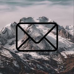 an email envelope with mountains in the background