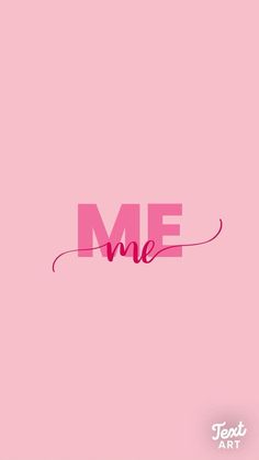 the word me on a pink background