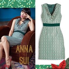 Anna Sui/Modcloth Admiring Eyes Jacquard Sheath Dress Very Elegant & High Quality (Nwt) Gorgeous Christmas Dress / Us Size:6 Approx. Measures: Bust: 18” / 26” Waist: 14.75” / 28.50” Length: 39.5” Multiple Host Picks! : Host Pick 06/20/22 “Dress Refresh Posh Party” Host Pick 07/18/22 “People Of Color Owned Company” Modcloth’s Exclusive Designed In Collaboration W/High Fashion Runway Designer, Anna Sui. Lovely Admiring Eyes Sheath Dress Features A V-Neck Ruffle Satin Waist And & Shiny Metallic Gol Elegant Jacquard Dress For Work, Elegant Green Jacquard Dresses, Green Jacquard Dress For Formal Occasions, Formal Green Jacquard Dress, Fitted Jacquard V-neck Dress, Chic V-neck Jacquard Dress, Chic Jacquard V-neck Dress, Gold Midi Dress, High Fashion Runway