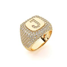 The handcrafted Baby Gold Signet Collection Pave Initial Ring is hand set with stunning 1.60ct diamonds. The smooth top surface is customizable so you can personalize it with the initial of your choice. Wear your initial or the initial of someone you love!  Approx 1.80cts of diamonds Sustainable 100% Recycled Gold Handcrafted in Los Angeles All personalized, initial and custom pieces are non-refundable Diamond Signet Ring, Pave Diamond Band, Monogram Ring, Pave Diamond Ring, Initial Ring, Mens Accessories Jewelry, Recycled Gold, 14kt Gold, Signet Ring