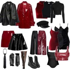 Dark Feminine Aesthetic, Red Outfit, Alternative Outfits, Feminine Outfit, Clothes And Accessories, Looks Style, Mode Inspiration, Lookbook Outfits