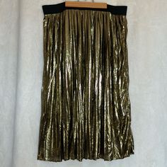 Nwt Msrp $89.95 Size 18/20 Elastic Waist Fully Lined 100% Polyester Waist 19” Unstretched Length 33” Metallic Pleated Skirt Bottoms For Spring, Metallic Pleated Skirt For Spring, Spring Metallic Pleated Skirt, Metallic Flowy Skirt For Spring, Fall Metallic Pleated Skirt, Gold Skirt For Fall Season, Gold Skirt For Fall, Gold Relaxed Skirt Bottoms For Spring, Gold Lined Skirt Bottoms For Fall