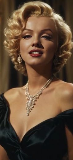 marilyn monroe wearing an elegant necklace and earrings