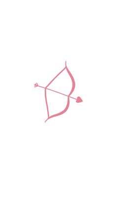 a pink bow and arrow drawn on a white paper with the word love written below it