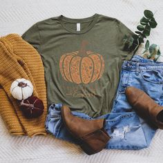 Embrace the cozy charm of autumn with our "Pumpkin Spice and Everything Nice" shirt! Perfect for crisp fall days, this shirt features a warm, inviting design with a playful pumpkin spice graphic and a touch of seasonal sparkle. Made from soft, breathable fabric, it's ideal for layering or wearing solo. Pair it with your favorite jeans or leggings for a casual, festive look. Add a touch of fall magic to your wardrobe and celebrate the season in style!  ORDERING MADE EASY Browse our photos for siz Fall Tshirts, Fall Shirts For Women, Fall Magic, Tshirts For Women, Pumpkin Spice And Everything Nice, Fall Days, Pumpkin Shirt, Shirts For Women, Fall Shirts