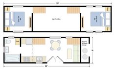 two floor plans for a small cabin