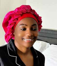 Celebrate the festive season in style with the 3-in-1 Reversible Pink Red Luxury Christmas Satin Sleep Hair Bonnet! This delightful bonnet is designed to bring holiday cheer to your nighttime routine, featuring a vibrant green and rich red color palette that perfectly embodies the spirit of Christmas. Crafted from high-quality satin, this luxurious bonnet not only adds a touch of elegance to your sleepwear but also provides essential protection for your hair. The smooth satin fabric minimizes friction, helping to prevent breakage, frizz, and tangles while locking in moisture. Wake up to beautifully refreshed and manageable hair, ready to take on the day! The generous size and comfortable elastic band ensure a secure fit for all hair types and lengths, accommodating everything from long loc Sleep Hair, Satin Hair Bonnet, Red Color Palette, Sleep Hairstyles, Red Luxury, Nighttime Routine, Red Colour Palette, Satin Bonnet, Hair Bonnet