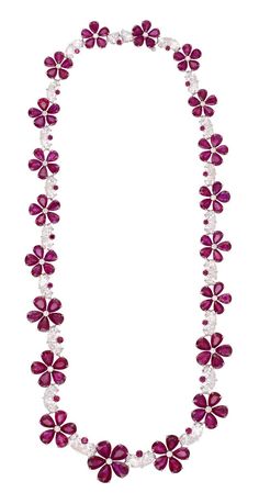 Chopard Red Carpet Collection necklace with pear-shaped rubies forming flowers and diamonds set in white gold (£POA). Serpenti Watch, Bulgari Serpenti, Chopard Jewelry, Titanic Jewelry, Droplet Earrings, The Bling Ring, Gem Jewelry, Designer Watches, Luxury Jewellery