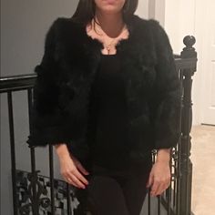 Authentic Real Fur Jacket , New Never Worn . 3/4 Sleeves. One Button Jacket On Top . Very Stylish With A Cocktail Dress , Jeans. I Moved To Florida So I Can’t Wear It . Rabbit Fur , It Was Custom Made. Small Petite Winter Workwear Cardigan With 3/4 Sleeves, Chic 3/4 Sleeve Winter Outerwear, Fitted Fall Outerwear With 3/4 Sleeve, Elegant Fall Outerwear With 3/4 Sleeves, Elegant 3/4 Sleeve Outerwear For Fall, Fall Workwear Outerwear With 3/4 Sleeves, Black 3/4 Sleeve Outerwear For Fall, Long Sleeve Fur Coat For Spring Formal Occasions, Formal Long Sleeve Fur Coat For Spring