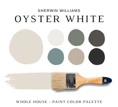 the color scheme for sherylin williams's oyster white, which has been painted in