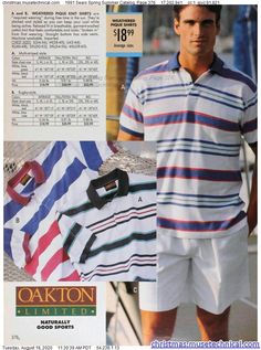 1991 Sears Spring Summer Catalog, Page 376 - Christmas Catalogs & Holiday Wishbooks 1990 Catalog, 1993 Fashion, 90s Culture, Pique Shirt