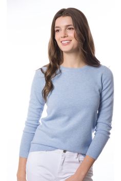 Robertson Madison 100% Cashmere Fine Gauge Crew Neck CC-245 | Lt. Blue Cashmere Fabric, Cashmere Sweater Women, Everyday Luxury, Boatneck Sweater, Club Monaco, Cowl Neck Sweater, Crew Neck Top, Baby Sweaters, Winter Looks