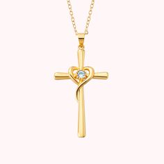 [CROSS PENDANT]: This necklace combines the elements of a heart and a cross. The love heart is wrapped around the cross, symbolizing love and faith, and a birthstone is inlaid in the middle, showing exquisiteness. You can freely choose the birthstone to personalize this necklace, representing the month your loved one was born.
[HIGH QUALITY CRAFTSMANSHIP]: This durable necklace is available in brass and sterling silver. The pendant is well made and the birthstone is carefully selected with brigh Spiritual Crucifix Cross Necklace For Anniversary, Cross Necklace With Birthstone For Gift, Cross-shaped Birthstone Necklaces As Gifts, Cross-shaped Birthstone Necklace For Gift, Cross Jewelry For Birthday And Mother's Day, Cross Necklaces For Birthday And Mother's Day, Cross Necklace For Mother's Day Gift, Cross Necklace For Birthday And Mother's Day, Cross-shaped Jewelry For Valentine's Day Anniversary