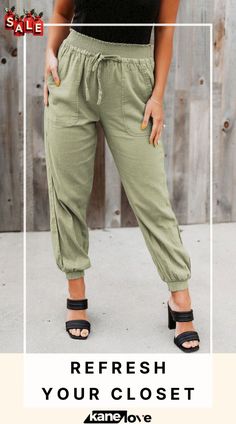 Khaki Elastic Waist Jogger Pants with Pocket Jogger Pants, Elevate Your Style, Elastic Waist, Your Style, Elastic, Pants, Free Shipping, Trousers