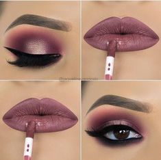 Basic Makeup Tutorial, Mauve Makeup, Make Up Inspiration, Basic Makeup, Beauty Make-up, Blue Eye Makeup, Makeup Tutorials