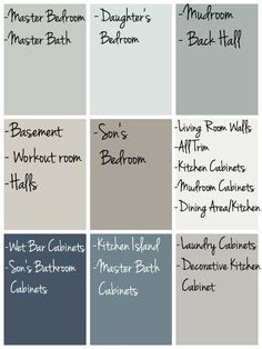 some gray and white paint colors that are all in one color scheme for the bathroom