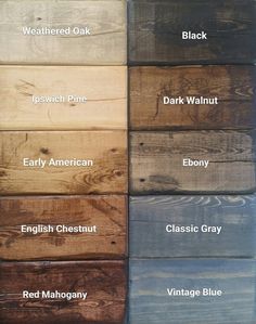 the different colors of wood are shown in this image