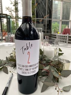 a bottle of wine sitting on top of a table