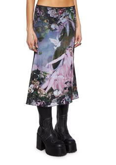 Cosy Clothes, Baddie Era, Graphic Skirt, Rok Midi, Current Mood Clothing, Fairy Skirt, Midi Skirt Outfit, Hippie Skirts, Pink Tour