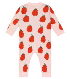 Baby Raspberries cotton and wool playsuit in multicoloured - Tinycottons | Mytheresa Playful Cotton Long Sleeve Jumpsuits And Rompers, Playful Long Sleeve Jumpsuits And Rompers For Playwear, Playful Cotton Onesie For Fall, Playful Fall Cotton Onesie, Playful Pink Long Sleeve Jumpsuits And Rompers, Playful Long Sleeve Pink Jumpsuits And Rompers, Multicolor Cotton Long Sleeve Onesie, Multicolor Long Sleeve Cotton Onesie, Cozy Cotton Jumpsuits And Rompers For Fall