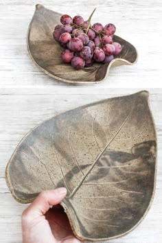 Handmade ceramic shallow bowl, plate for fruit, candy, cake. Handbuilt pottery decorative table centerpiece. Made of speckled stoneware clay in leaf shape and leaf imprint inside. One of a kind handcrafted artisan home decor. Christmas, Thanksgiving, wedding gift Organic Pottery, Ceramic Fruit Bowl, Speckled Clay, Handmade Plates, Boho Trends, Bowl Plate, Shallow Bowl, Organic Decor, Cool Mugs