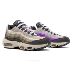 Nike Womens Air Max 95 Viotech Safari Sneaker Shoes Lace-Up Purple Gray Tan 7.5 Dressed In An Anthracite, Viotech, Ironstone, And Moonfossil Color Scheme This Offering Of The Nike Air Max 95 Comes Constructed With A Mix Of Mesh, Suede, And Corduroy Materials It Comes Detailed With Safari Print Used In The Lateral And Tongues Lace-Up Closure Round-Toe Slightly Warn In Excellent Pre-Owned Condition Please Review All Photos Comment With Any Questions Functional Purple Running Shoes For Streetwear, Purple Functional Running Shoes For Streetwear, Purple Air Max Cushioned Functional Sneakers, Functional Purple Sneakers With Air Max Cushioning, Functional Purple Nike Sneakers, Functional Purple Sneakers With Air Cushioning, Functional Purple Synthetic Sneakers, Safari Print, Air Max Women