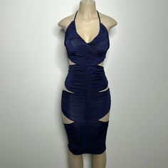 Fashion Nova Got It Going On Ruched Cutout Dress Size Small Navy Lay Flat Measurments Pit To Pit: 12 Waist: 11 Length: Shoulder To Hem: 44” Stretchy Non Smoking Home Blue Ruched Dress For Night Out, Blue Dress With Ruched Sides For Night Out, Blue Dresses With Ruched Sides For Night Out, Blue Ruched Halter Neck Midi Dress, Blue Ruched Halter Neck Mini Dress, Dresses Fashion Nova, Fashion Nova Dress, Fashion Nova Dresses, Cutout Dress