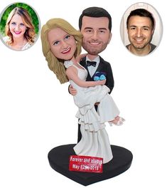 Custom Made Wedding Couple Bobbleheads Cake Toppers Bobble Head Wedding Cake Topper, Make Your Own Bobblehead, Unique Wedding Cake Toppers, Unique Wedding Cake, Wedding Cake Toppers Unique, Custom Wedding Cake Toppers, Unique Wedding Cakes, Custom Cake Toppers, Wedding Couple