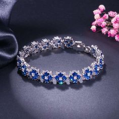 If you are looking for a fine jewelry which looks sepecial, precious stone please consider cubic zirconia in Wedding Bracelet Blue Crystal Bracelet, Wedding Bracelets, Dope Jewelry, Women Birthday, Pandora Bracelets, Blue Bracelet, Wedding Bracelet, Cz Stone, Blue Crystals