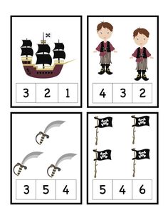 the pirate worksheet is filled with numbers and pictures