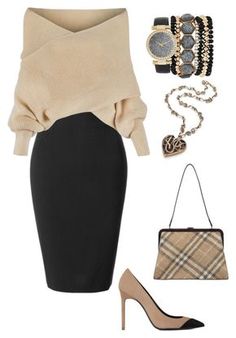 "Untitled #174" by kimmmyg on Polyvore featuring LE3NO, WithChic, Yves Saint Laurent, Burberry and Jessica Carlyle Over 40 Classy Outfits, Skirt Diy, Business Attire