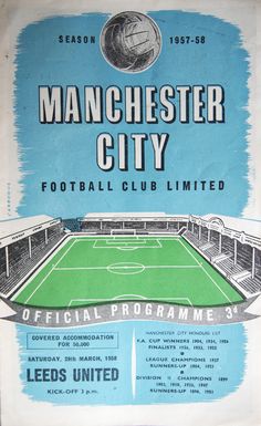 an old poster for manchester city football club