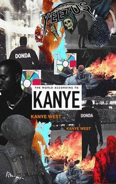 the cover to kanye west's album, featuring images of people and fire