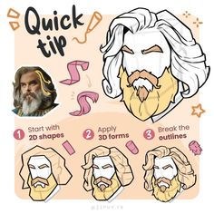 the instructions for how to draw an old man's face with different facial expressions