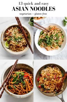 Easy Asian Noodle Recipes, Easy Asian Noodles, Vegetarian Asian, Asian Noodle Dishes, Asian Dinners, Asian Noodle, Noodle Recipes Easy, Easy Asian